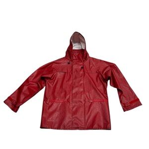 A.P.C. Rue de Fleurus Paris Red Raincoat